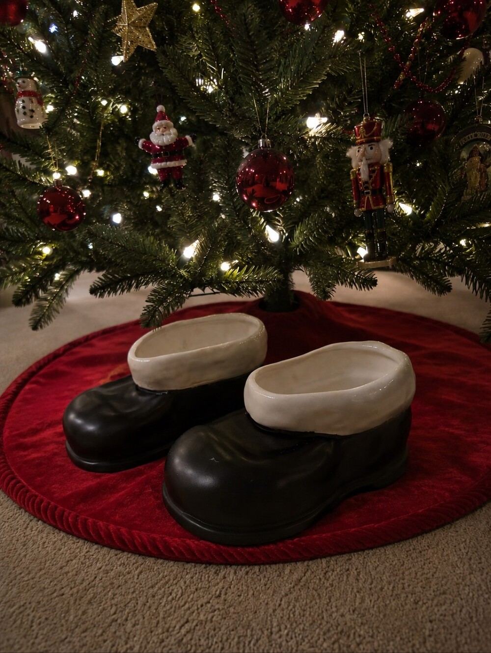 2 Pottery Barn Santa Boot Planter Bowls No Chips